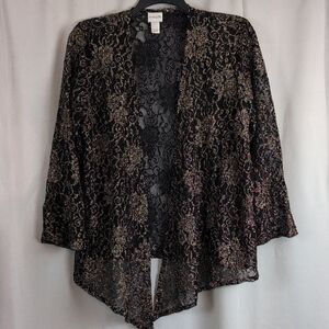 Chico's Black and Gold Lace Cardigan